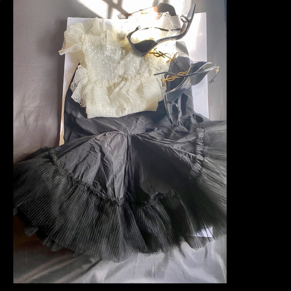 Sandra Mansour H&M Asymmetric Tulle Flounce Skirt